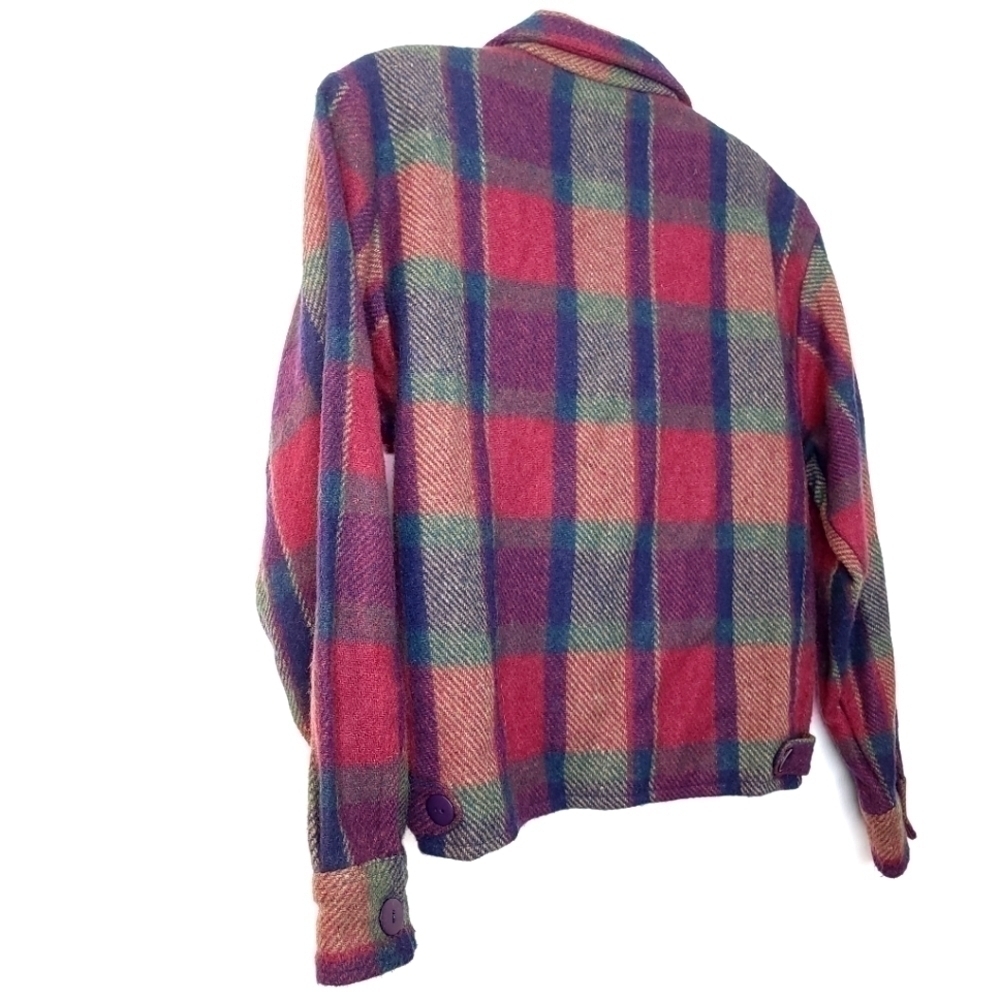 VINTAGE Lola Lola women's m cropped jacket butron down plaid with western vibes - Picture 12 of 14